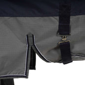 EQUITHÈME Turnout Rug Tyrex con solapa abdominal 600D 0g Marino/Gris Puntos EQUITHÈME Turnout Rug Tyrex con solapa abdominal 600D 0g Marino/Gris Puntos