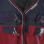 EQUITHÈME Alfombra de Exterior Tyrex 1200D 350g con cuello Navy/Bordeaux EQUITHÈME Alfombra de Exterior Tyrex 1200D 350g con cuello Navy/Bordeaux