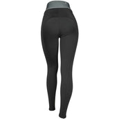 EQUITHÈME Legging de Equitación Tea Pull-On Rodilleras de Silicona Negro/Kaki EQUITHÈME Legging de Equitación Tea Pull-On Rodilleras de Silicona Negro/Kaki