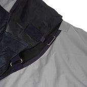 HKM Manta Antimoscas Rain con cuello y solapa abdominal Azul Oscuro Gris HKM Manta Antimoscas Rain con cuello y solapa abdominal Azul Oscuro Gris