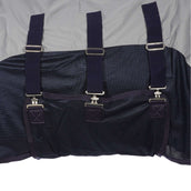 HKM Manta Antimoscas Rain con cuello y solapa abdominal Azul Oscuro Gris HKM Manta Antimoscas Rain con cuello y solapa abdominal Azul Oscuro Gris