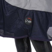 HKM Manta Antimoscas Rain con cuello y solapa abdominal Azul Oscuro Gris HKM Manta Antimoscas Rain con cuello y solapa abdominal Azul Oscuro Gris