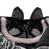 Agradi Horse Máscara para Moscas Fine Mesh con Orejas y Flecos Negro Agradi Horse Máscara para Moscas Fine Mesh con Orejas y Flecos Negro