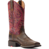 Ariat Botas Western Round Up Back Zip Mujer Worn Mocha/Rasberry Ariat Botas Western Round Up Back Zip Mujer Worn Mocha/Rasberry