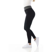 EQUITHÈME Legging de Equitación Tea Pull-On Rodilleras de Silicona Negro/Kaki EQUITHÈME Legging de Equitación Tea Pull-On Rodilleras de Silicona Negro/Kaki