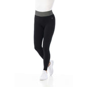 EQUITHÈME Legging de Equitación Tea Pull-On Rodilleras de Silicona Negro/Kaki EQUITHÈME Legging de Equitación Tea Pull-On Rodilleras de Silicona Negro/Kaki