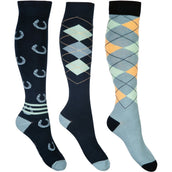 HKM Calcetines Cardiff Juego de 3 Azul Oscuro/Sage HKM Calcetines Cardiff Juego de 3 Azul Oscuro/Sage