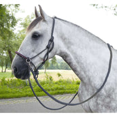 HKM Cabezada de Cuerda Deko con Rienda Gris oscuro/Vid HKM Cabezada de Cuerda Deko con Rienda Gris oscuro/Vid