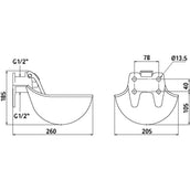 Kerbl Bebedero Cuchara de esmalte/Fianza Negro Kerbl Bebedero Cuchara de esmalte/Fianza Negro