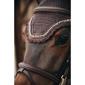 Kentucky Horsewear Cubre orejas Wellington Stone & Pearl Marron oscuro Kentucky Horsewear Cubre orejas Wellington Stone & Pearl Marron oscuro