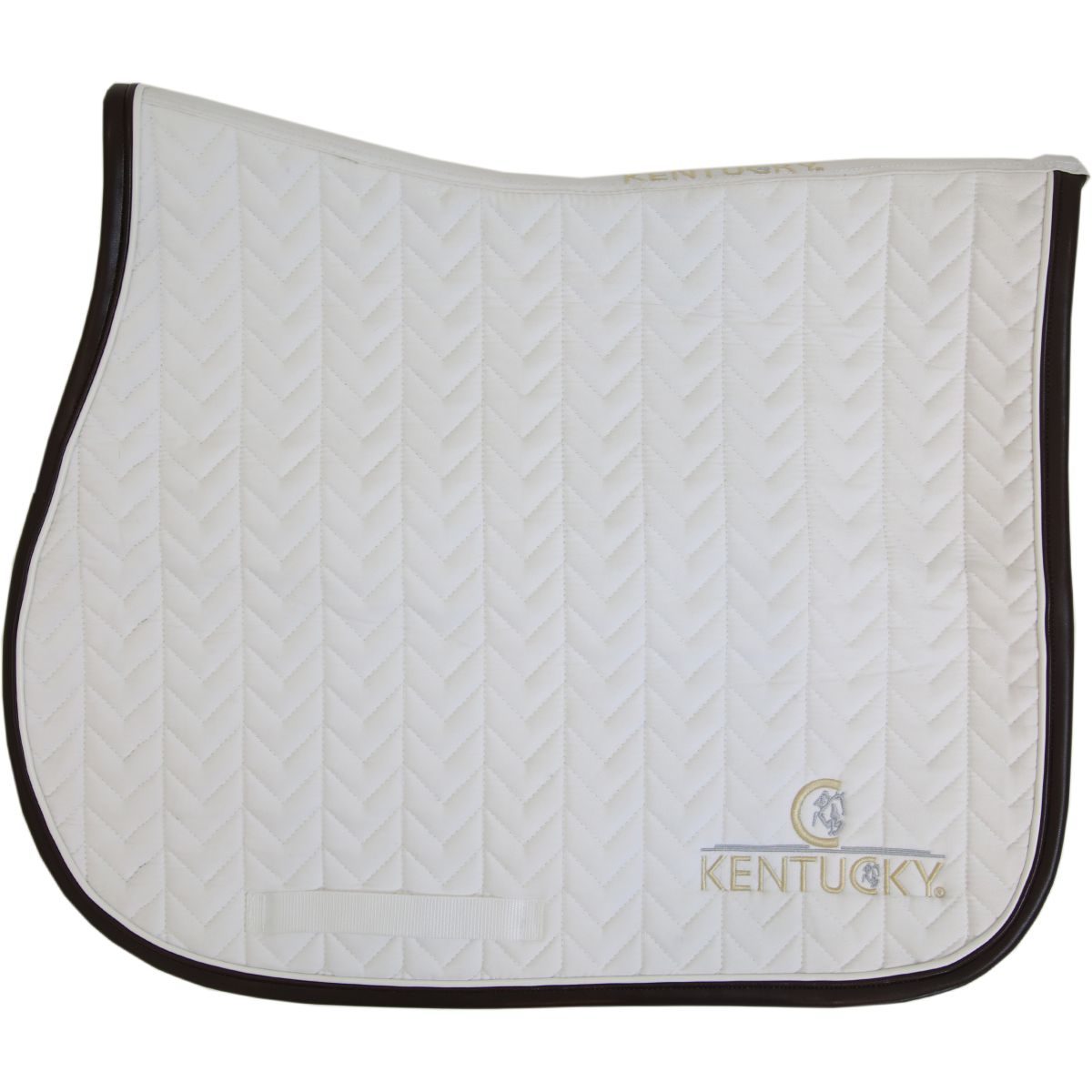 Kentucky Horsewear Mantilla de Salto Fishbone Cuero Blanco Kentucky Horsewear Mantilla de Salto Fishbone Cuero Blanco