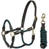 HORKA Juego de Cabestro Cuero con cordón Marron Verde HORKA Juego de Cabestro Cuero con cordón Marron Verde