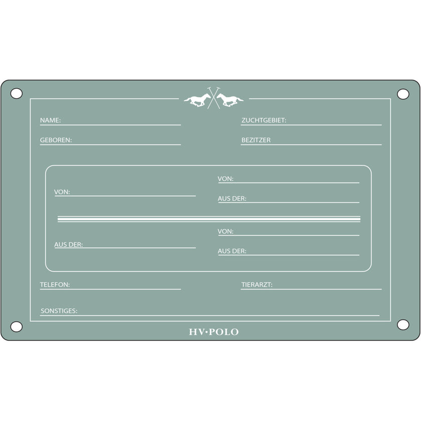 HV Polo Placa de Establo HVPPolo Inglés Aqua Sky HV Polo Placa de Establo HVPPolo Inglés Aqua Sky