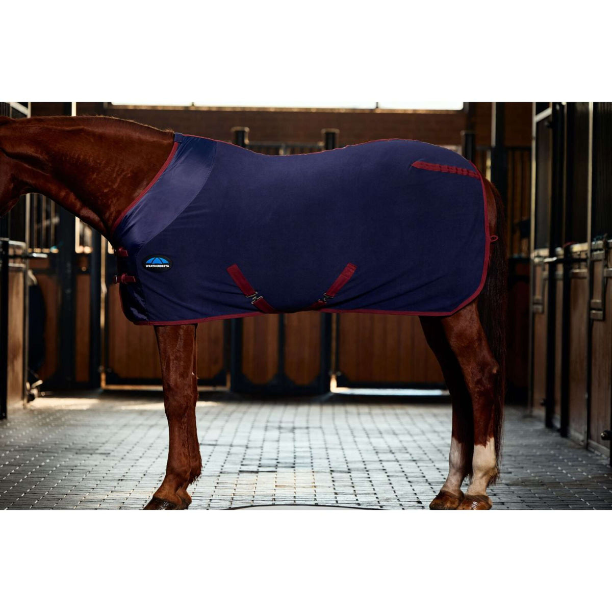 Weatherbeeta Manta de Forro Polar Anti-Static Cooler Standard Neck Navy/Burgundy Weatherbeeta Manta de Forro Polar Anti-Static Cooler Standard Neck Navy/Burgundy