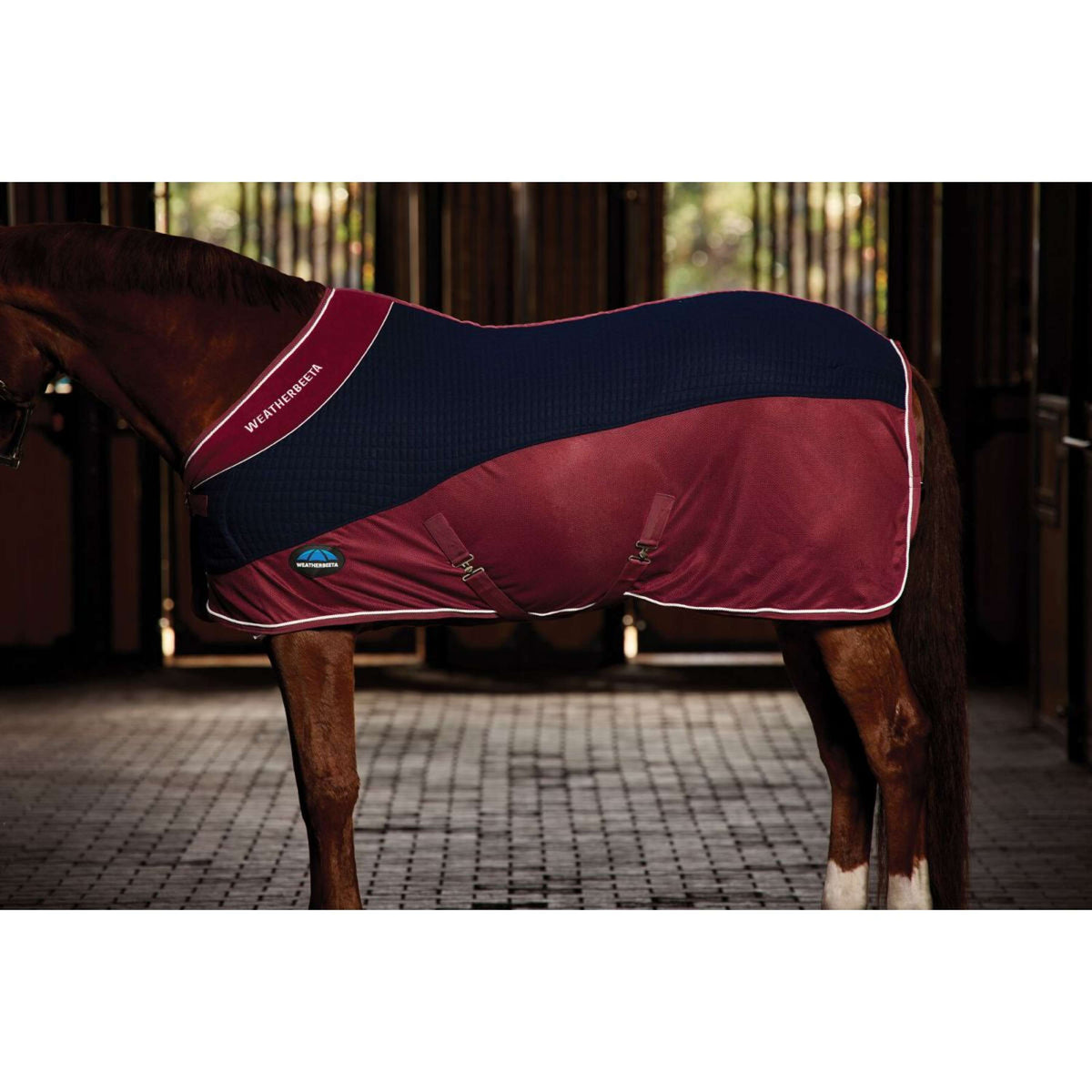 Weatherbeeta Manta de Forro Polar Thermo-Air Standard Neck Navy/Burgundy Weatherbeeta Manta de Forro Polar Thermo-Air Standard Neck Navy/Burgundy