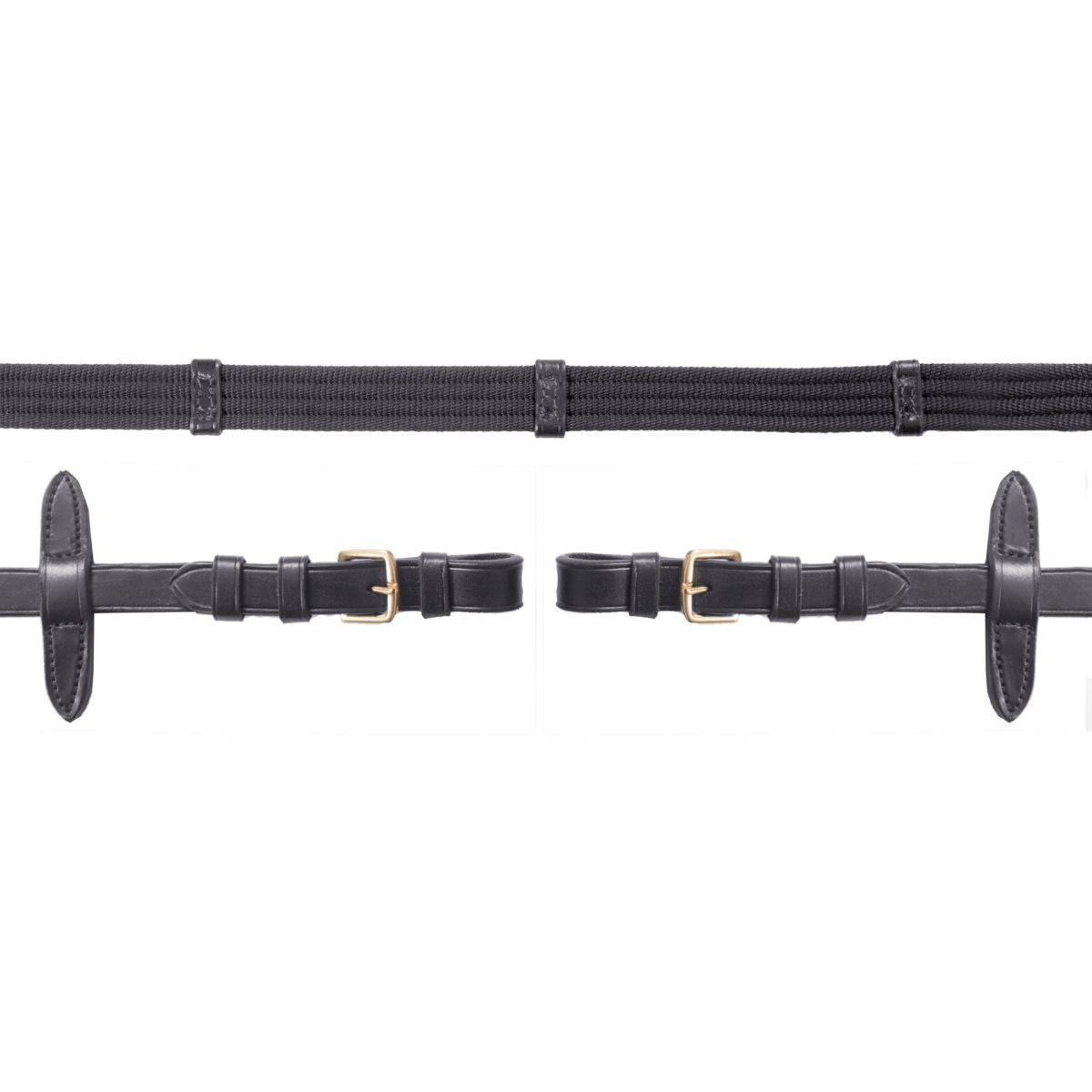 Schockemöhle Riendas con topes Negro/Oro