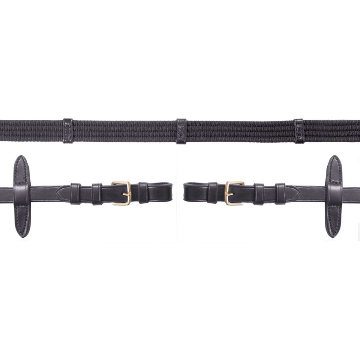 Schockemöhle Riendas con topes Negro/Oro