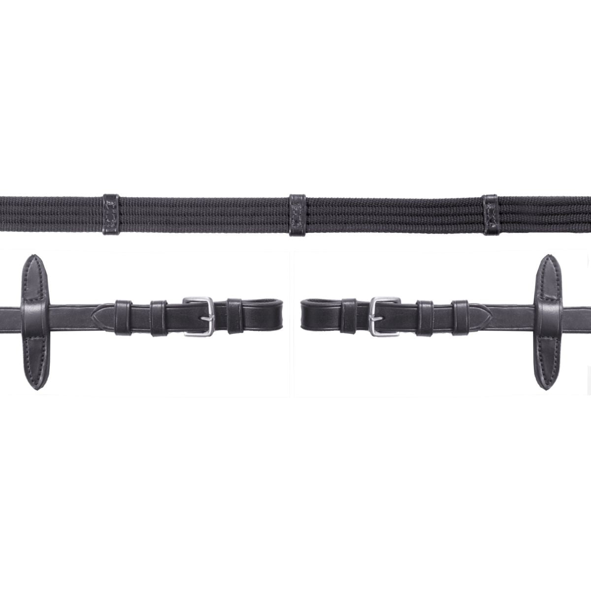 Schockemöhle Riendas con topes Negro/Plata