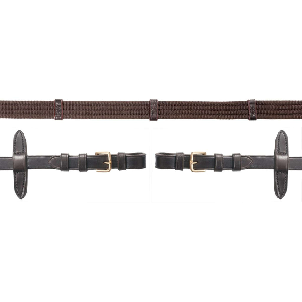 Schockemöhle Riendas con topes Marron oscuro/Oro