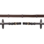 Schockemöhle Riendas con topes Marron oscuro/Oro