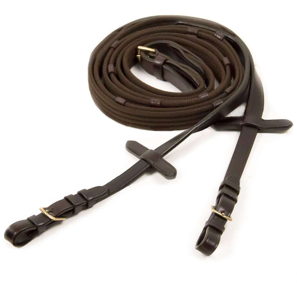 Schockemöhle Riendas con topes Marron oscuro/Oro
