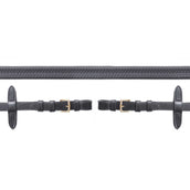 Schockemöhle Riendas Goma con Hebillas Negro/Oro