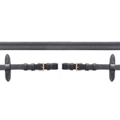 Schockemöhle Riendas Goma con Hebillas Negro/Oro