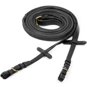 Schockemöhle Riendas Goma con Hebillas Negro/Oro