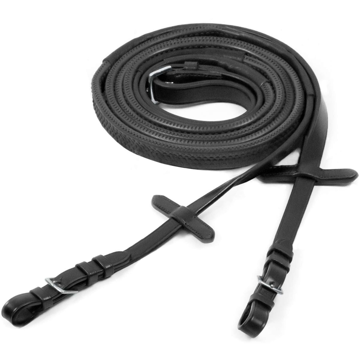 Schockemöhle Riendas Goma con Hebillas Negro/Plata