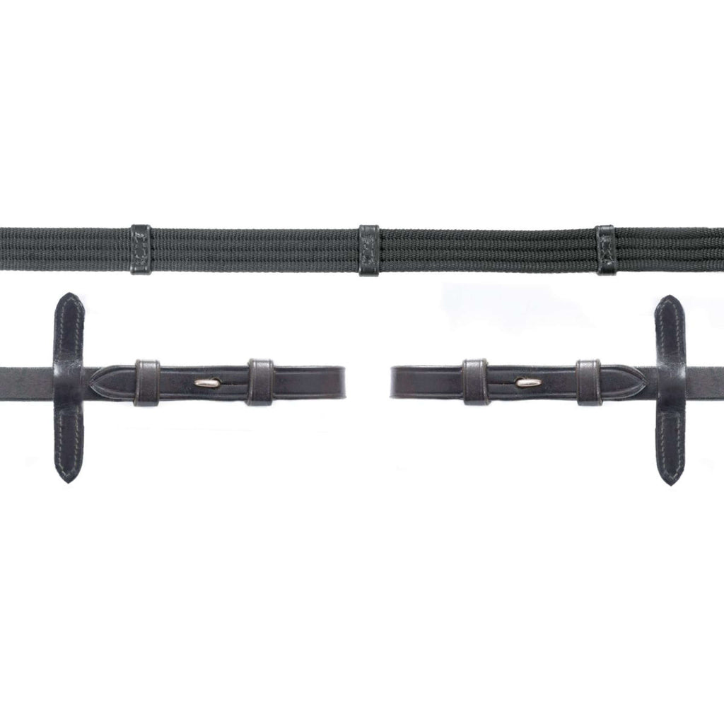 Schockemöhle Riendas Cinta con topes Negro/Plata