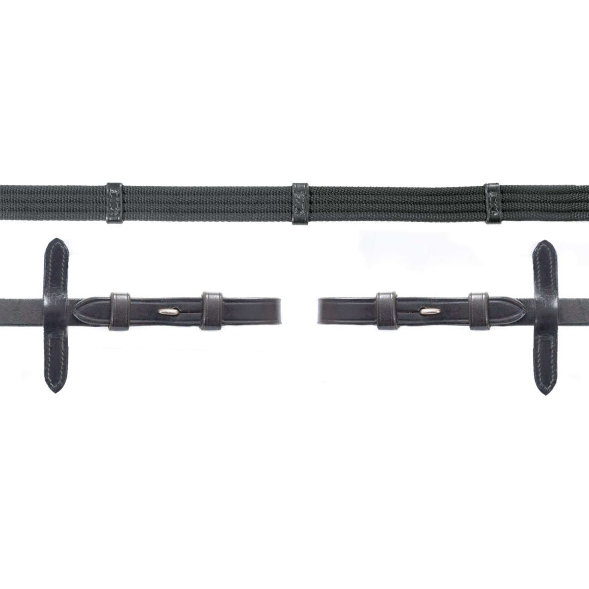 Schockemöhle Riendas Cinta con topes Negro/Plata