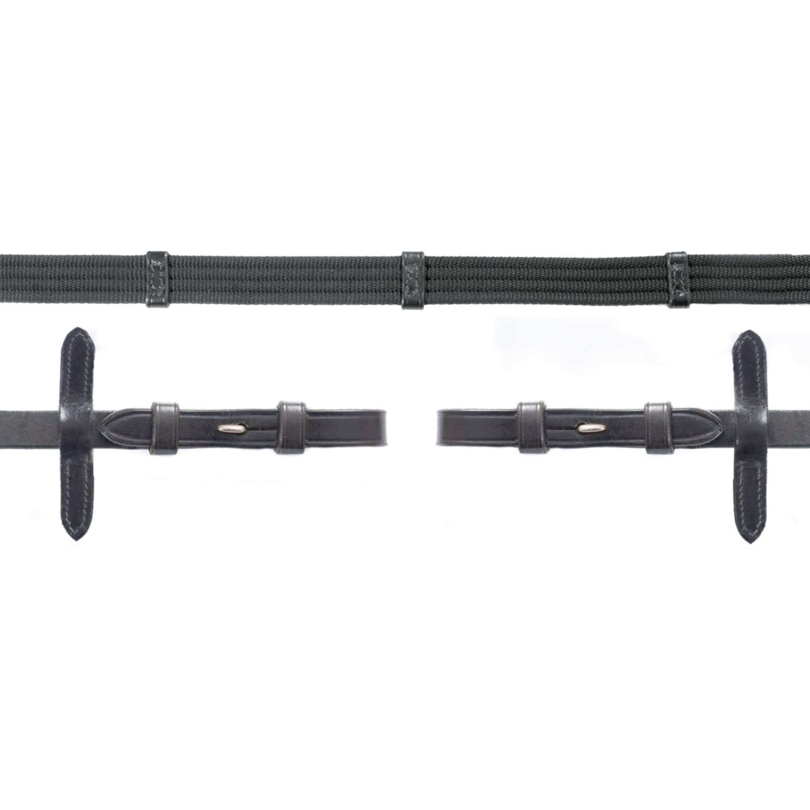 Schockemöhle Riendas Cinta con topes Negro/Plata