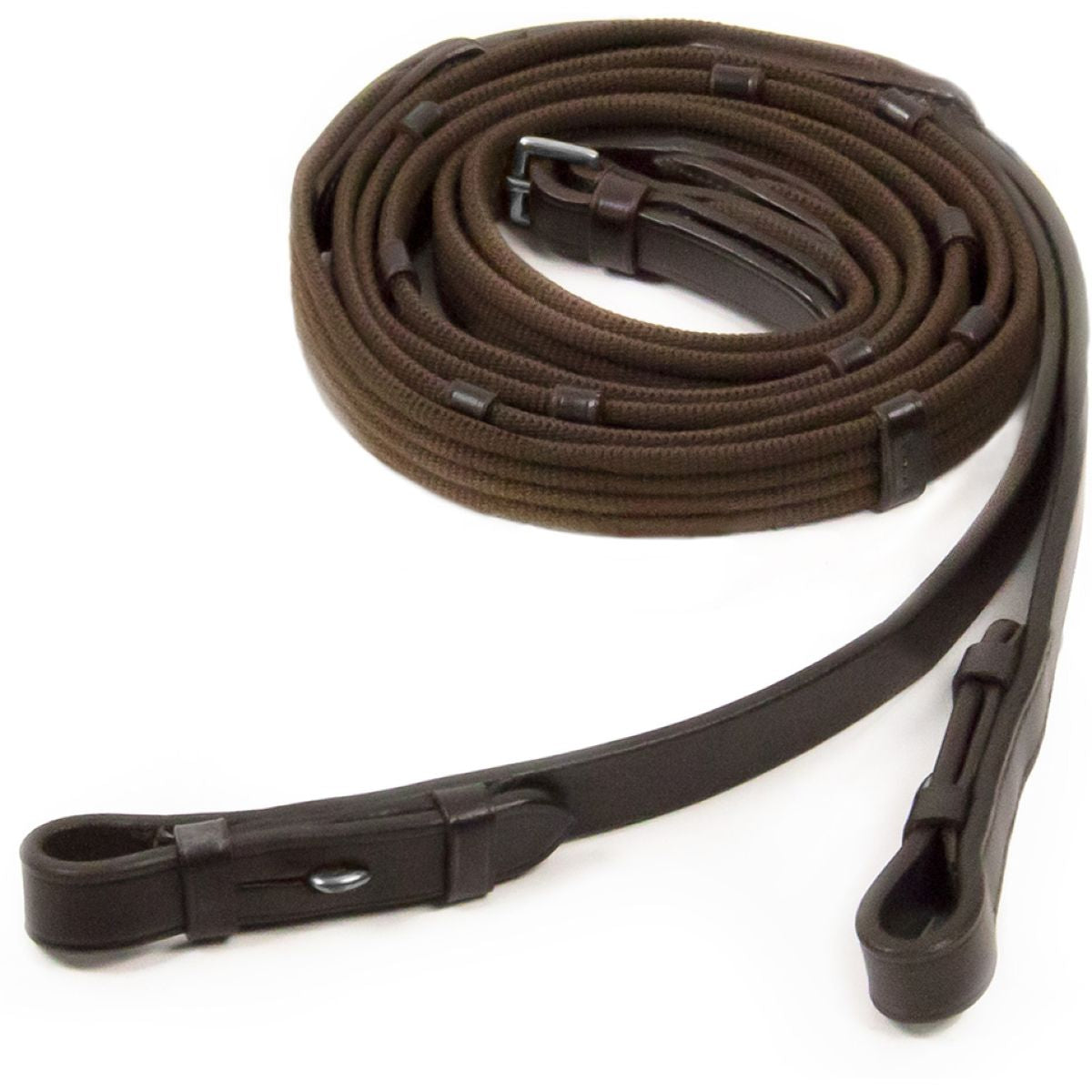 Schockemöhle Riendas Cinta con topes MarronOscuro/Plata
