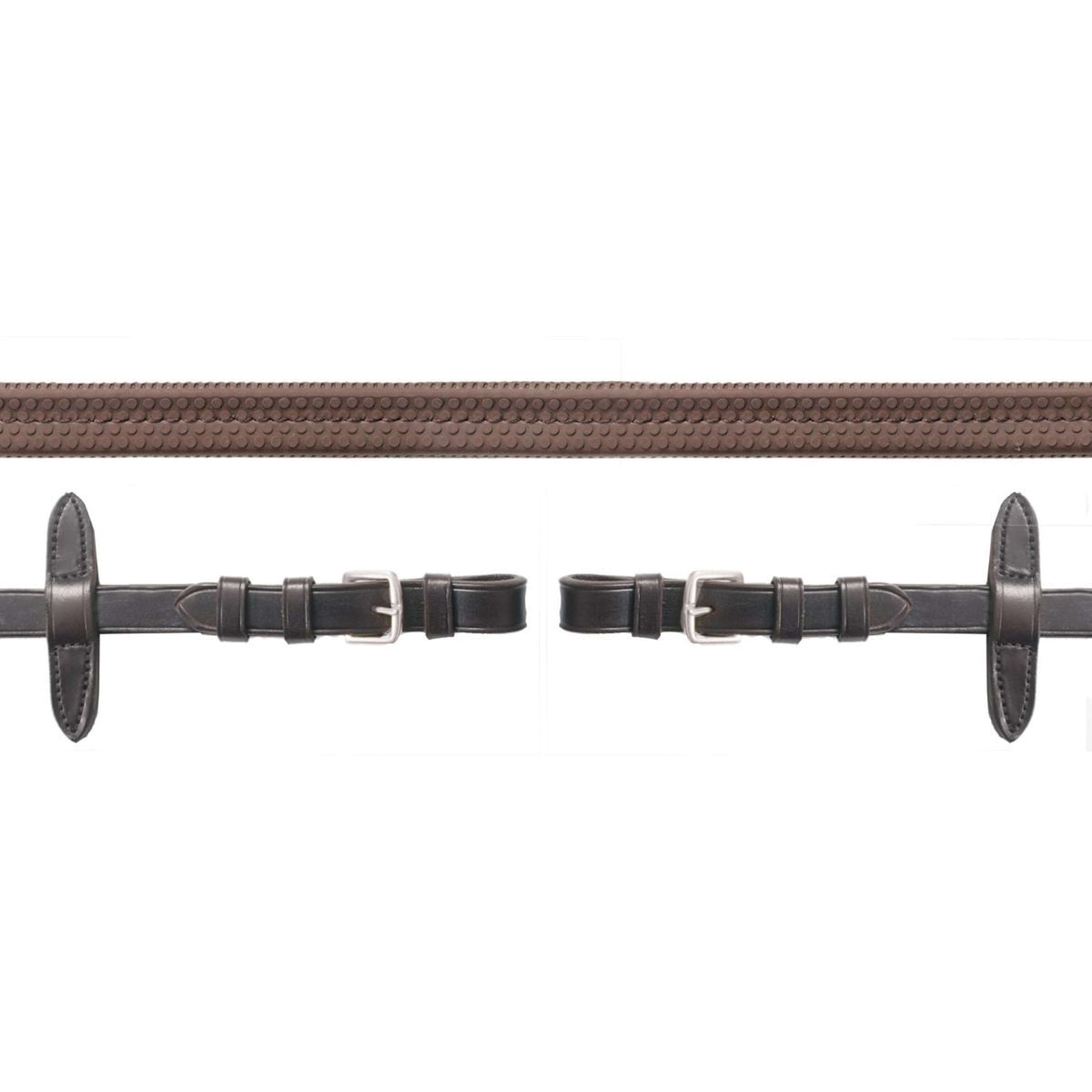 Schockemöhle Riendas Neo Line Caucho Marron<>Plata<>Gris