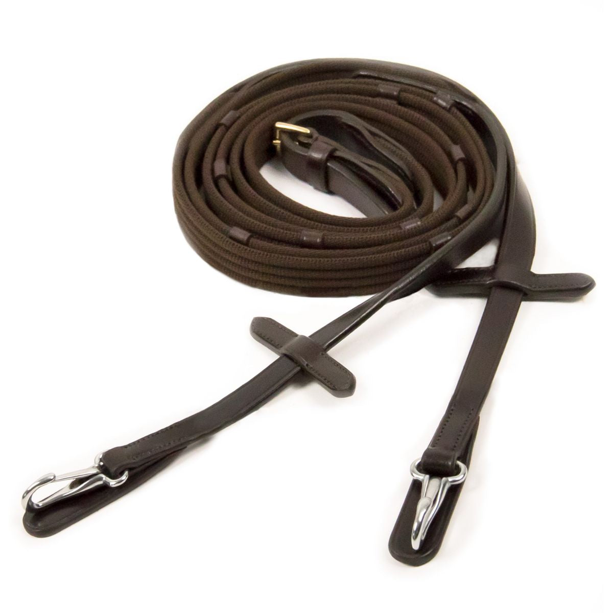 Schockemöhle Riendas Neo Line Clip Marron<>Plata<>Gris