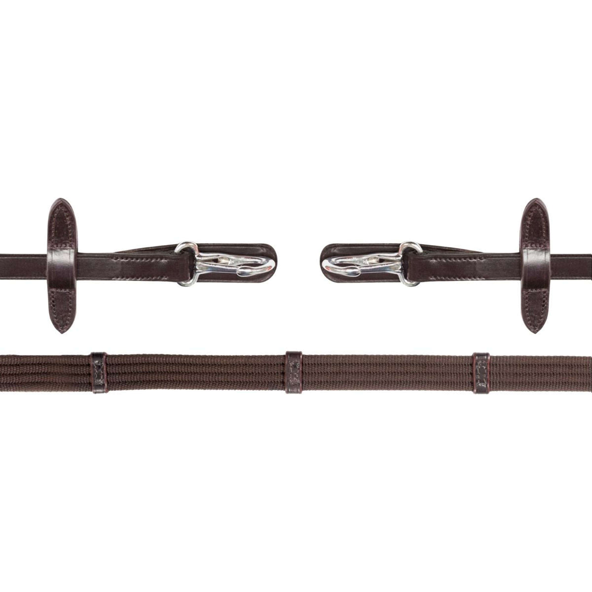 Schockemöhle Riendas Neo Line Clip Marron<>Plata<>Gris