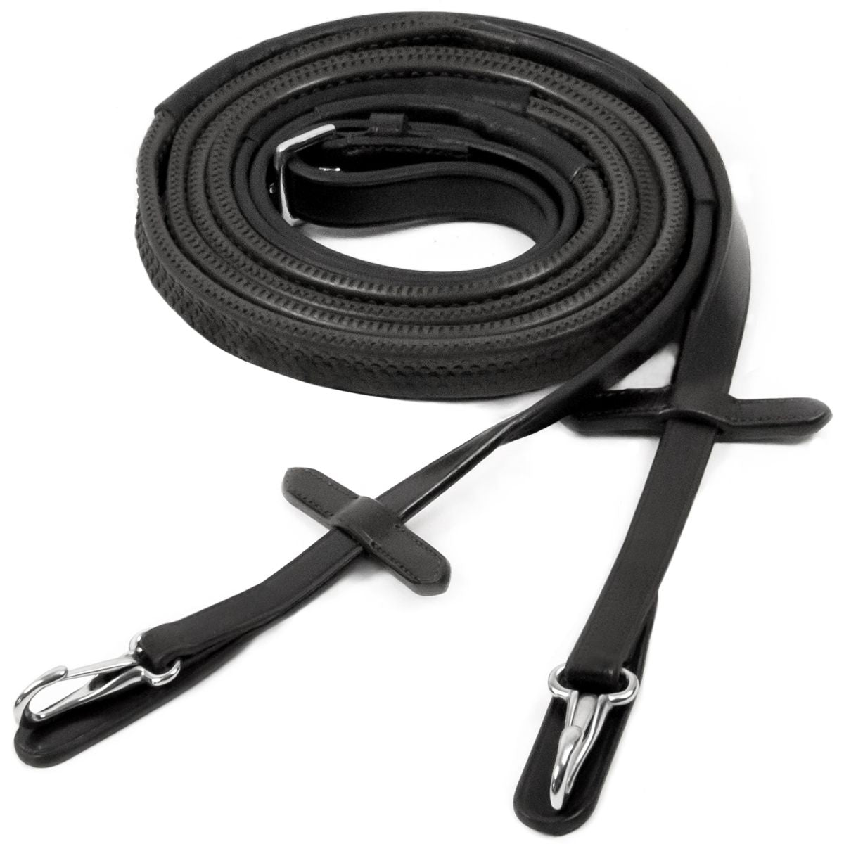 Schockemöhle Riendas Neo Line Clip de goma Negro/Plata