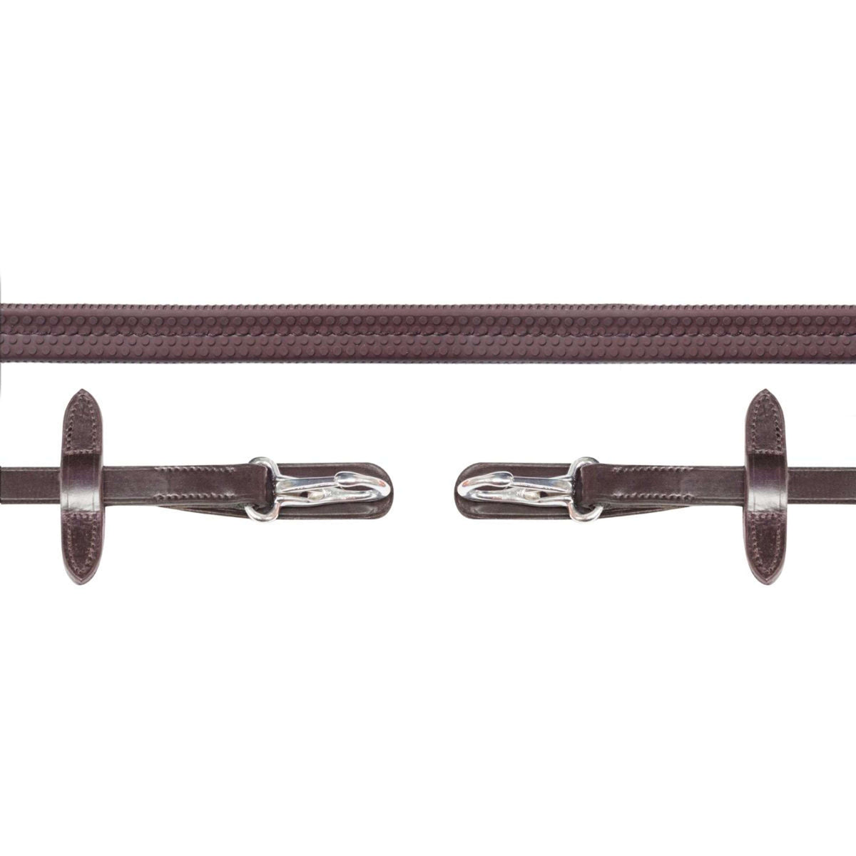 Schockemöhle Riendas Neo Line Clip de goma Marron<>Plata<>Gris