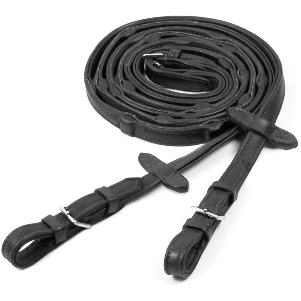 Schockemöhle Riendas Durasoft Grip Caucho Negro/Plata