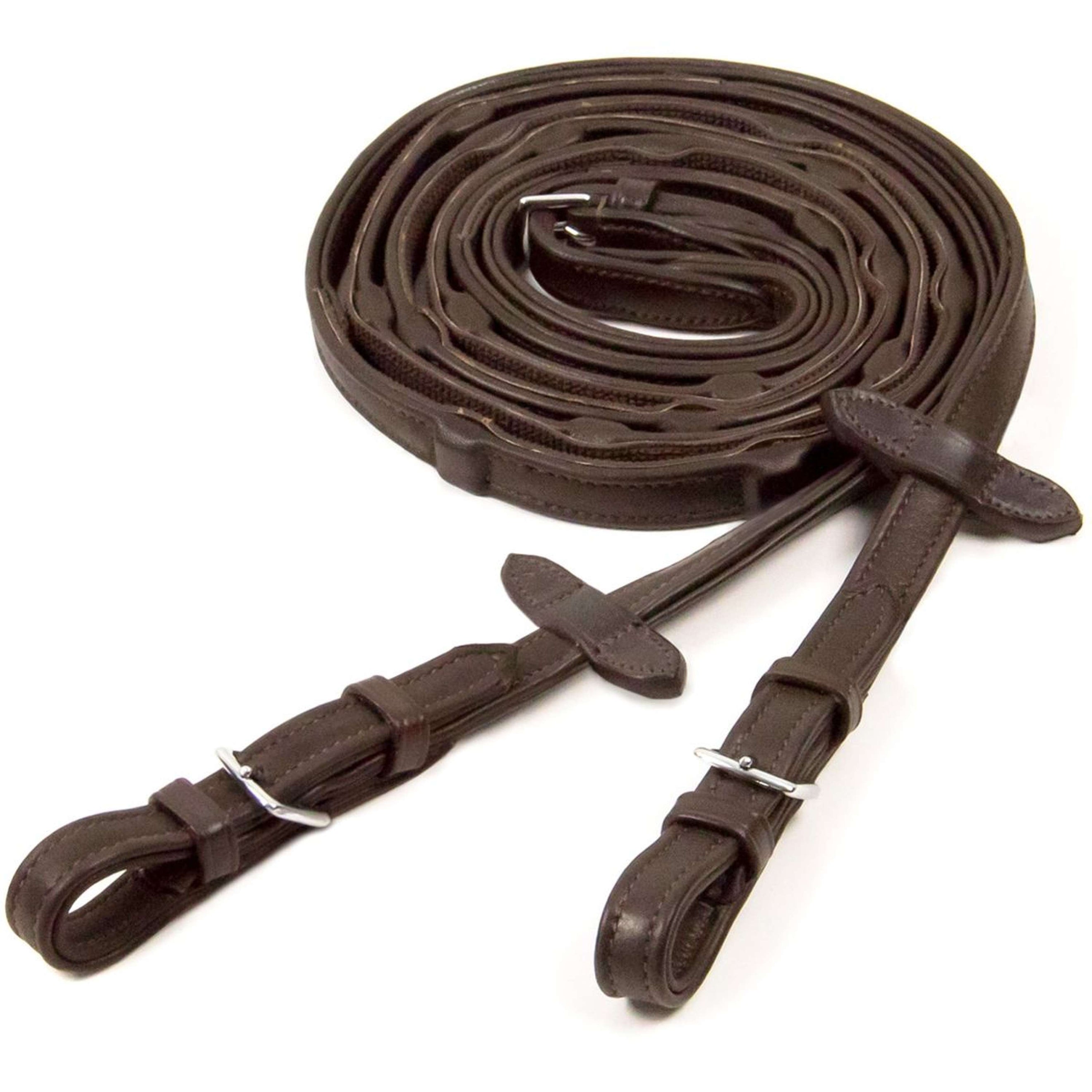 Schockemöhle Riendas Durasoft Grip Caucho MarronOscuro/Plata Schockemöhle Riendas Durasoft Grip Caucho MarronOscuro/Plata