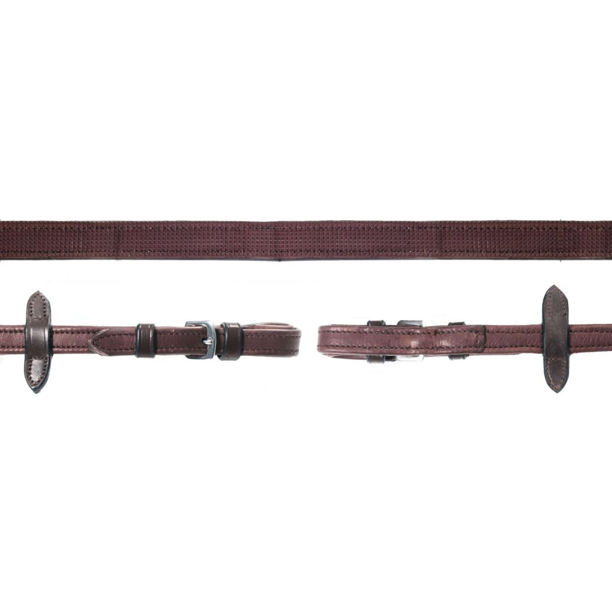 Schockemöhle Riendas Durasoft Grip Caucho MarronOscuro/Plata