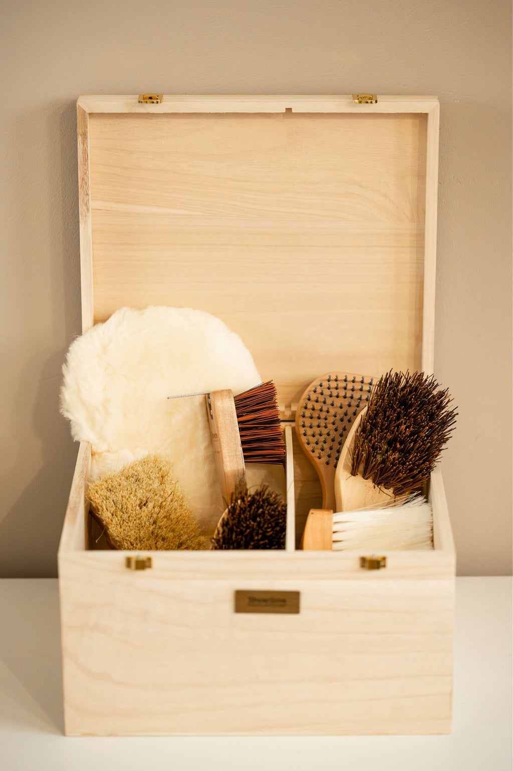 Showtime Caja de Limpieza Luxe met borstels Beige