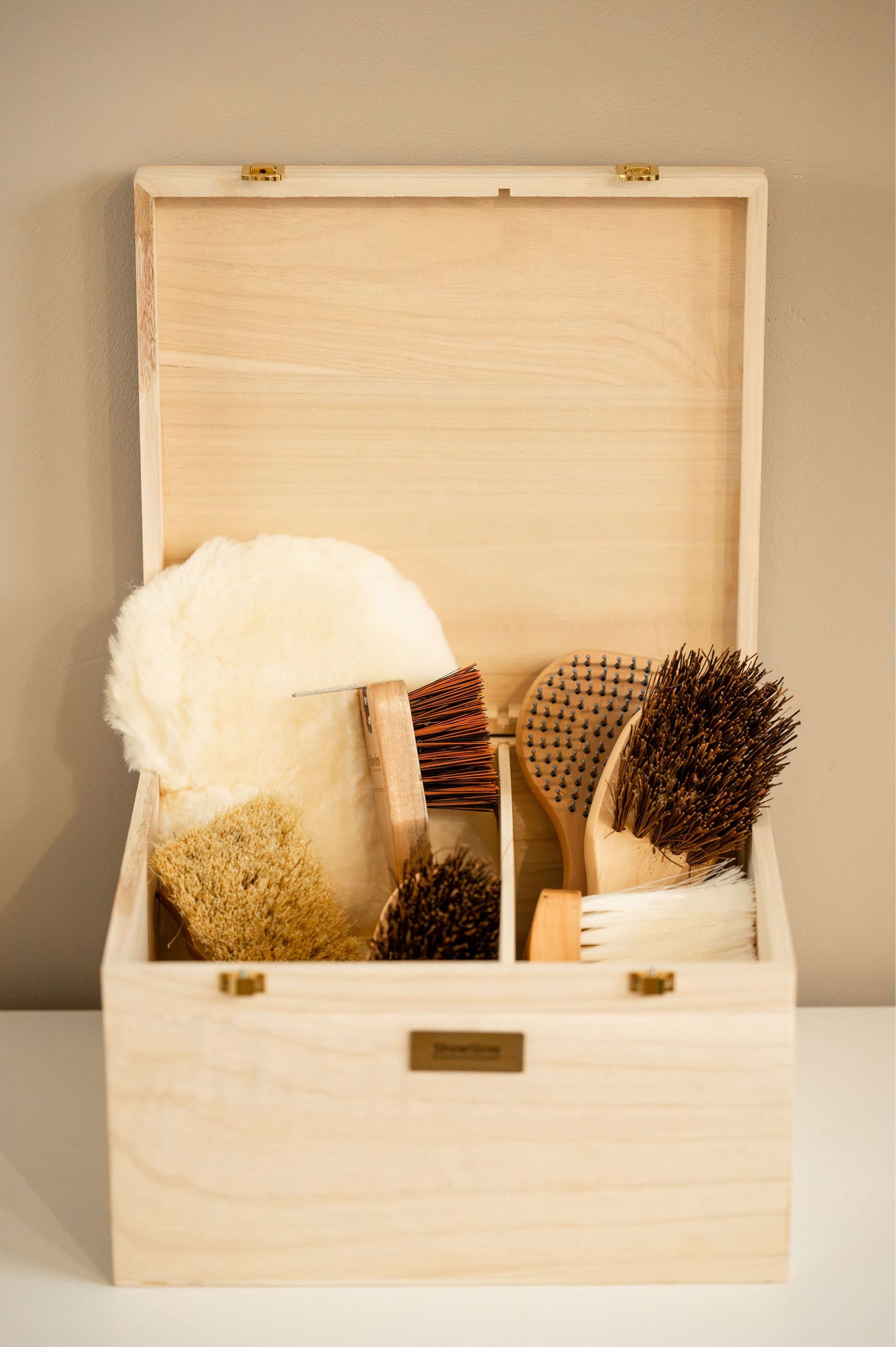 Showtime Caja de Limpieza Luxe met borstels Beige