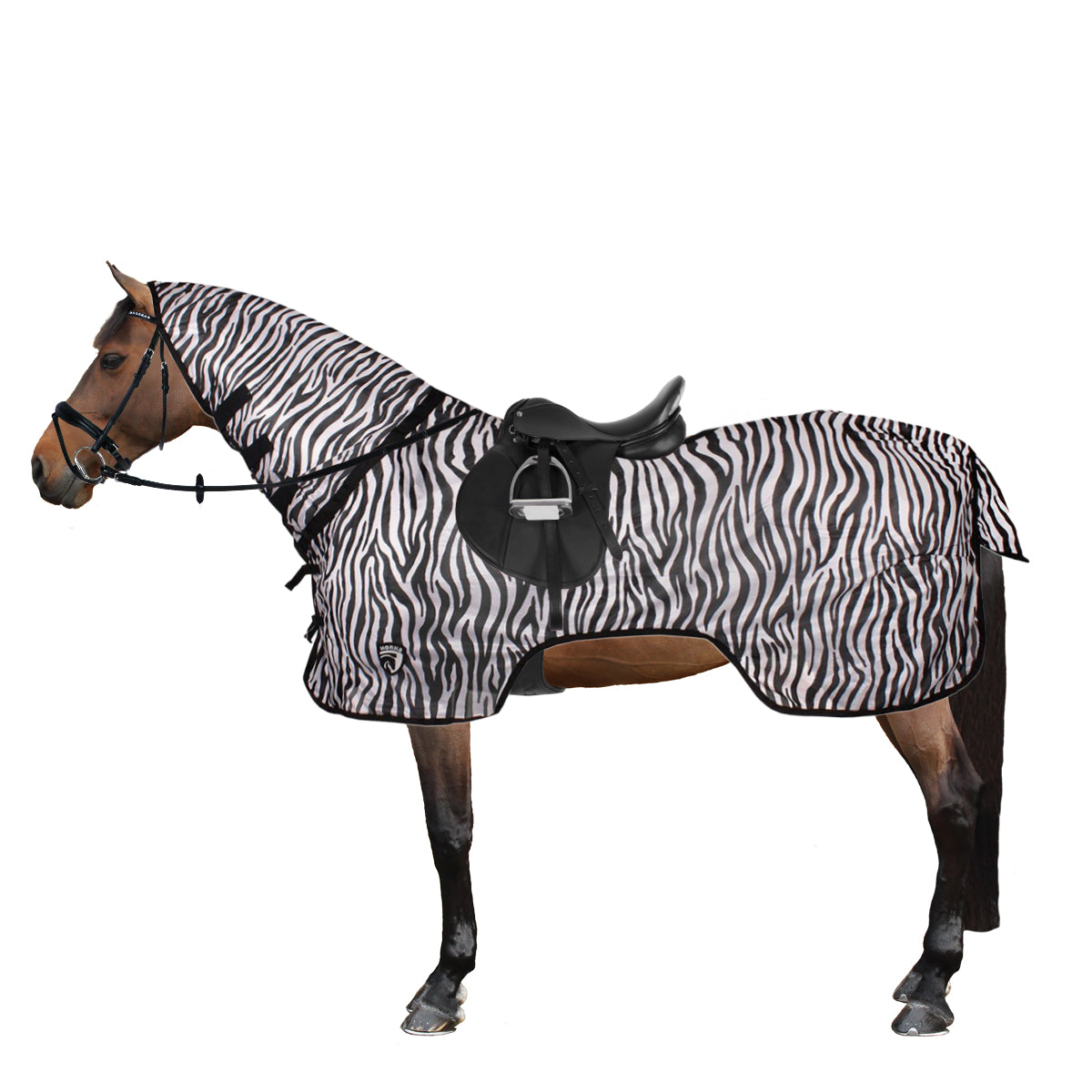 HORKA Manta Anti-Moscas Malla Capucha Fija Zebra