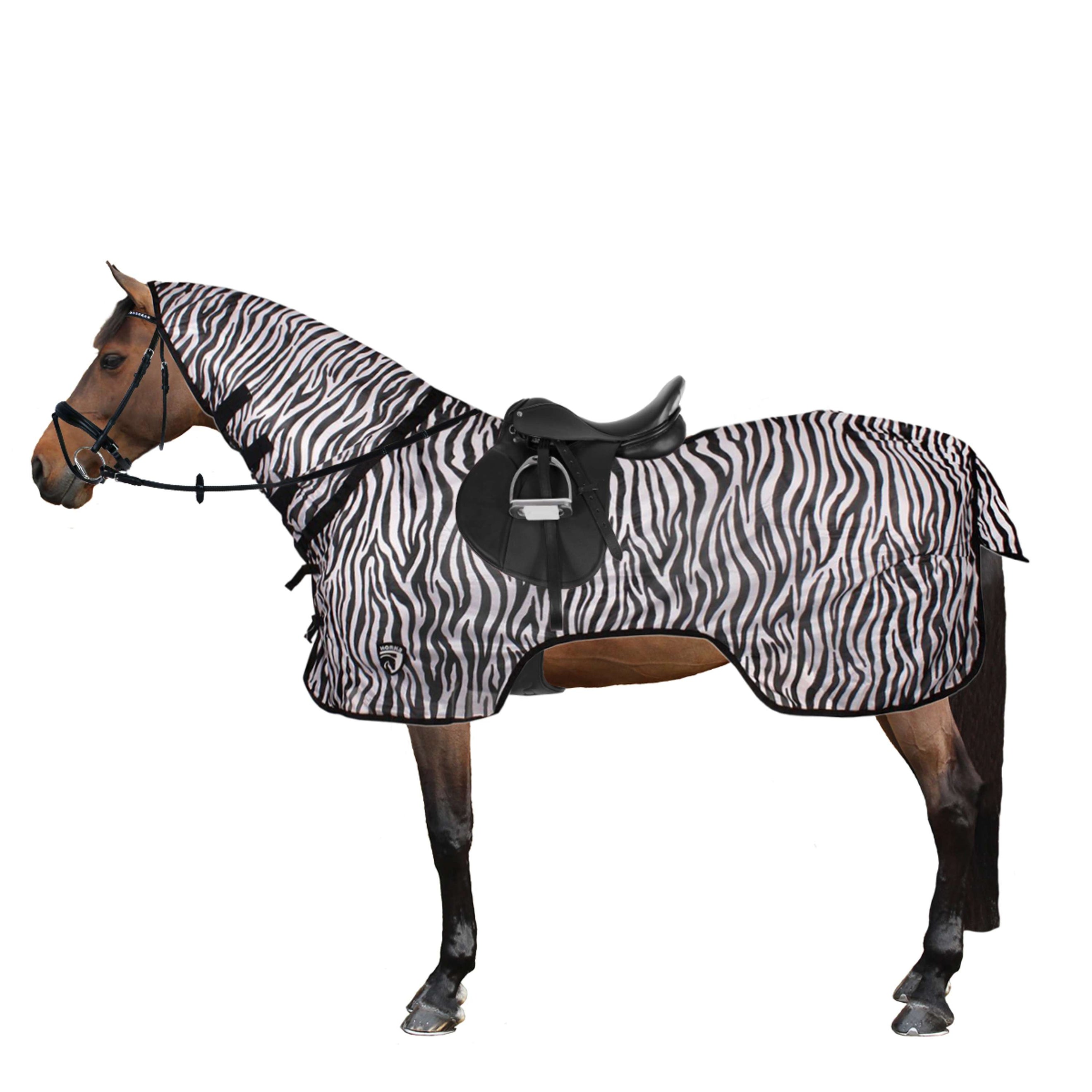HORKA Manta Anti-Moscas Malla Capucha Fija Zebra