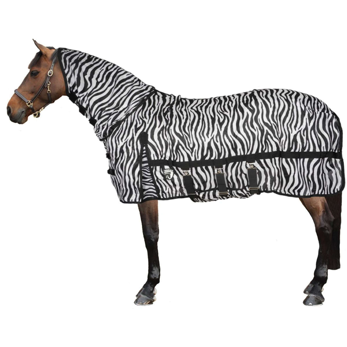 HORKA Manta Antimoscas con Cuello Desmontable Zebra