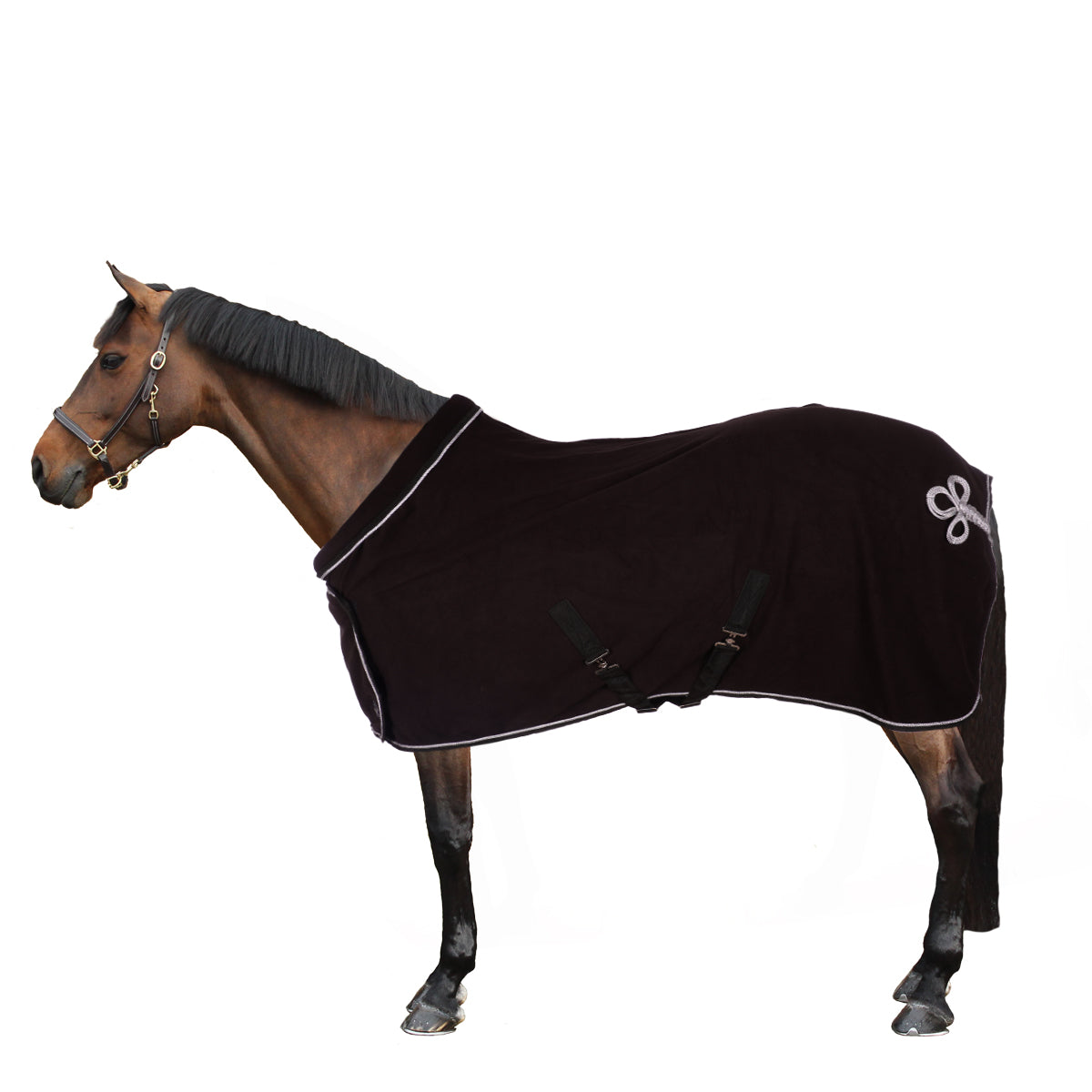 HKM Manta de Forro Polar con Cuello Negro