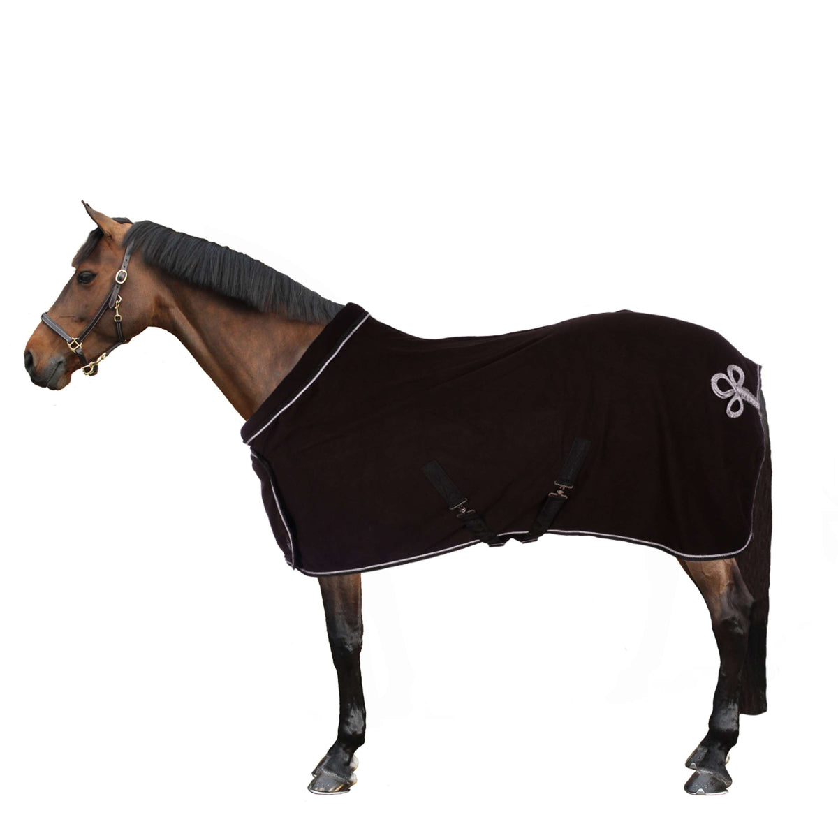 HKM Manta de Forro Polar con Cuello Negro