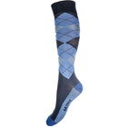 HKM Calcetines de Equitación Check Classico Azul oscuro/Azul claro