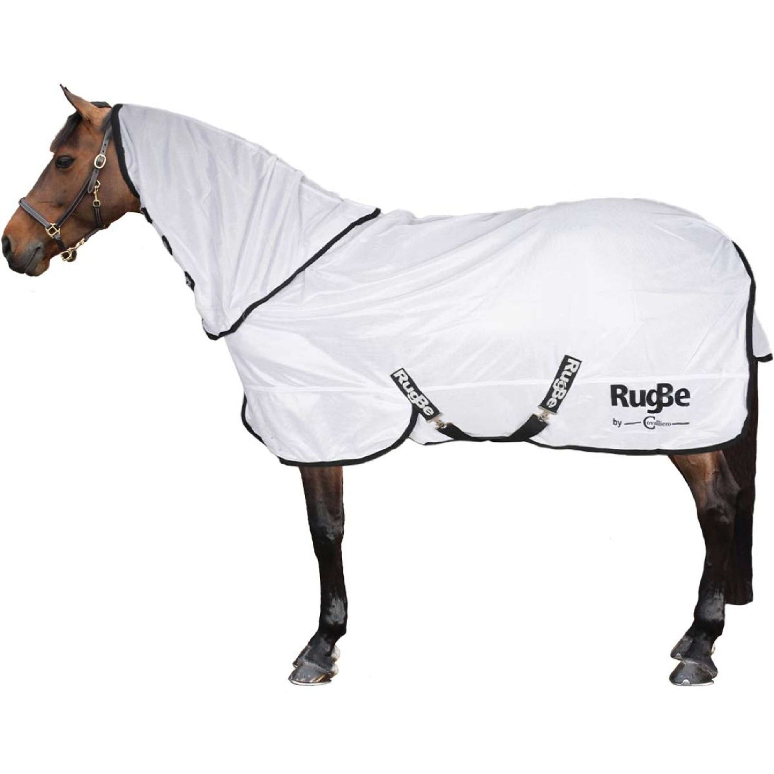 RugBe by Covalliero Manta Antimoscas SuperFly con cuello Blanco RugBe by Covalliero Manta Antimoscas SuperFly con cuello Blanco
